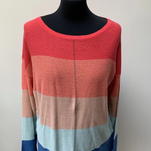 Woolovers rainbow thin knit jumper size small *new* - Picture 2 of 15